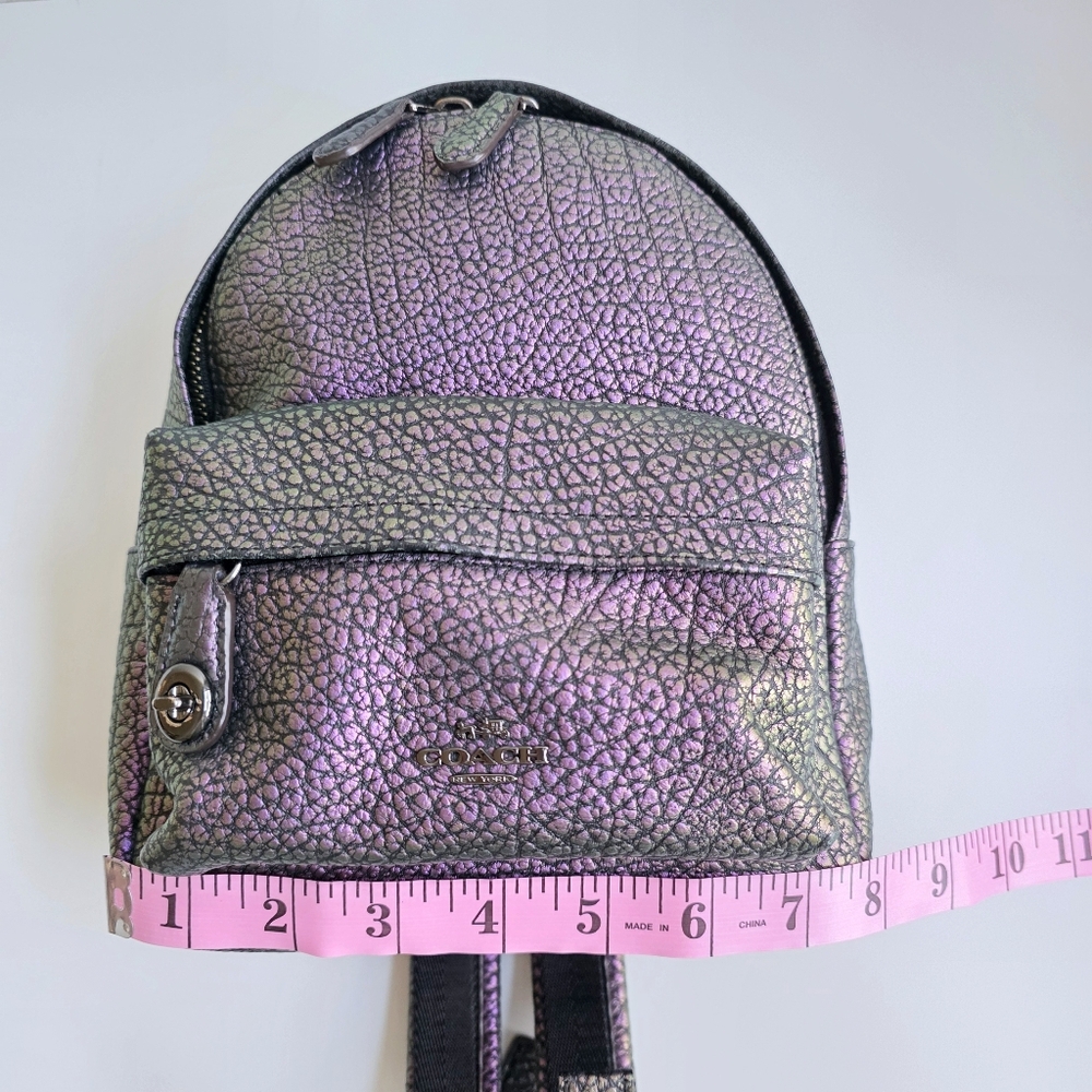 Coach Mini Campus Backpack in Hologram Leather - Picture 10 of 12